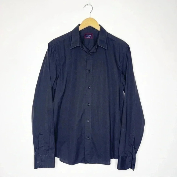 Untuckit Mens Black Solid Button Up Shirt Size Large - Picture 1 of 5